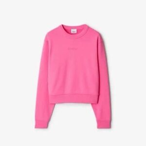 Burberry Embroidered Pink Crew Neck Sweatshirt